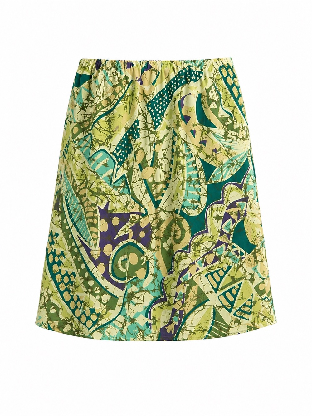 Maggie Barnes Green Abstract Print A-Line lined Skirt